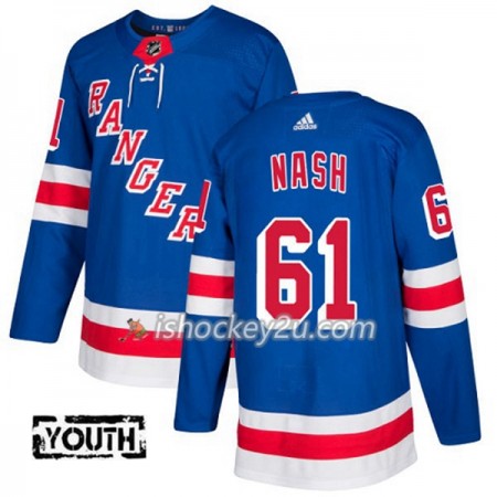 Børn NHL New York Rangers Trøje Rick Nash 61 Adidas 2017-2018 Blå Authentic